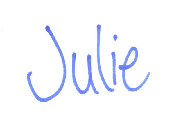 Julie signature blue no line